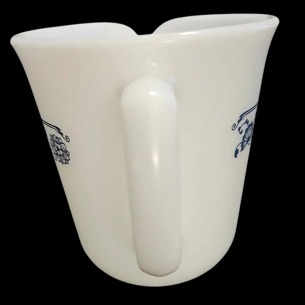 Vintage Corning Blue Onion Creamer Sugar Bowl Set Milk Glass Made in USA